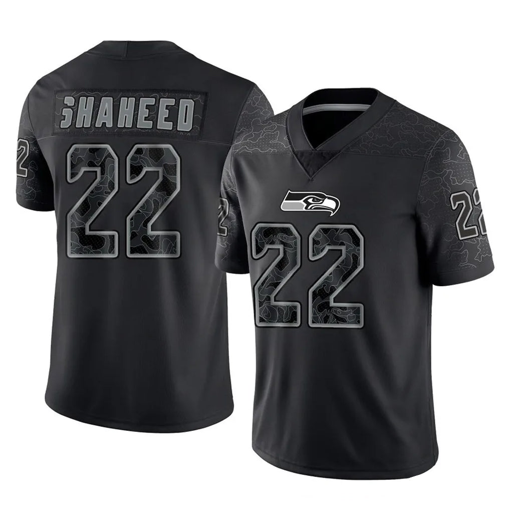 Friene S.Seahawks #22 Rashid Shaheed Player Black Limited Reflective Home Game Stitched Jerseys