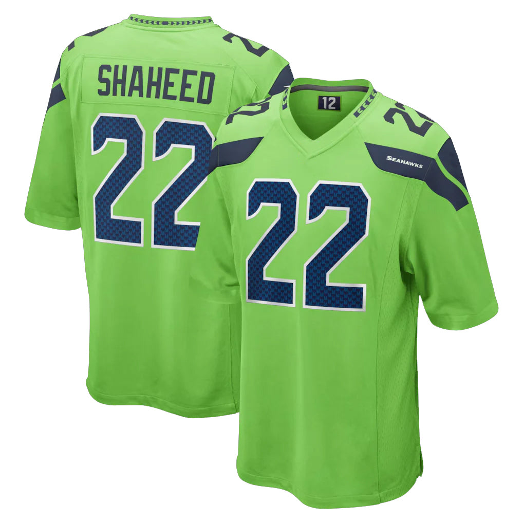 Friene S.Seahawks #22 Rashid Shaheed Player Green Home Game Stitched Jerseys