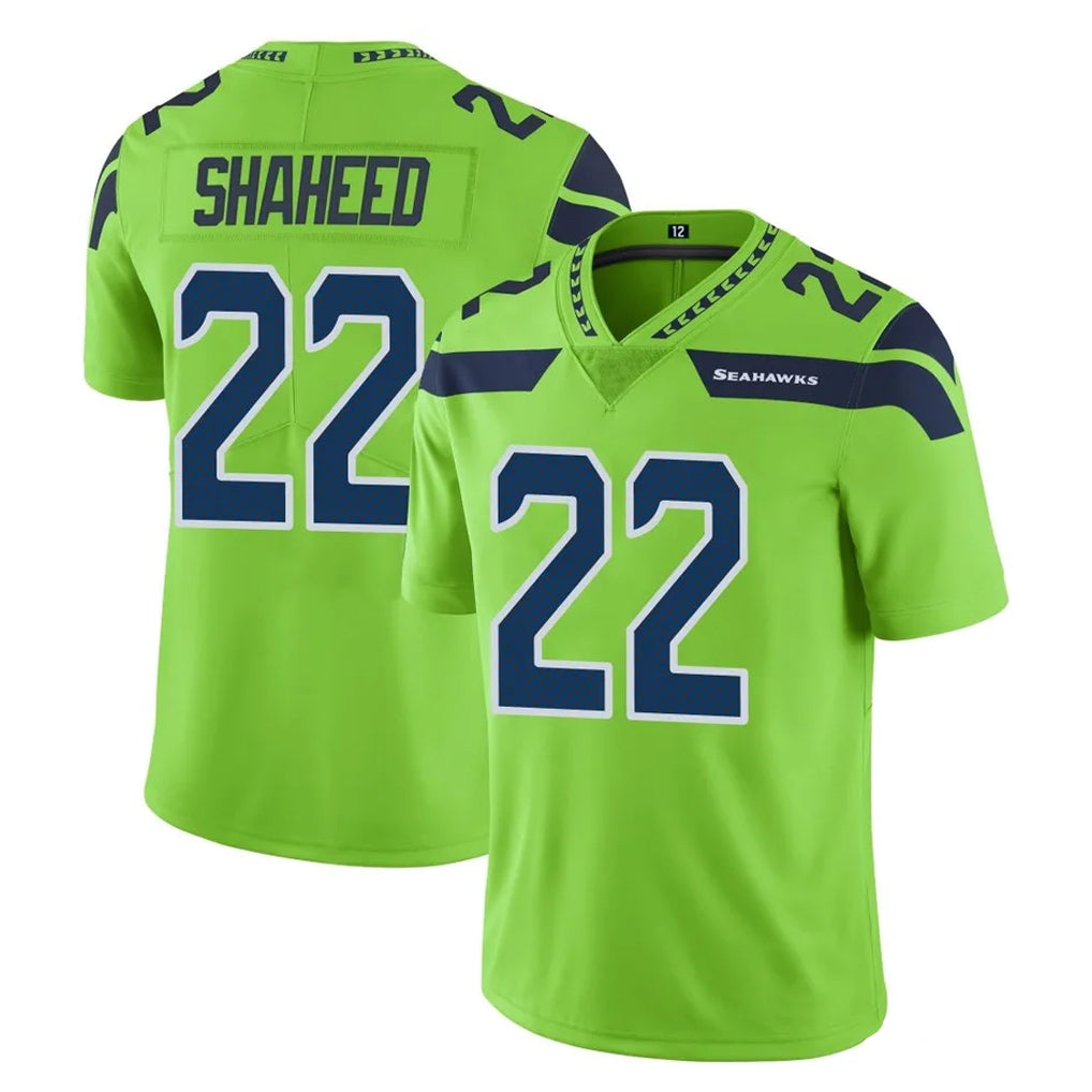 Friene S.Seahawks #22 Rashid Shaheed Player Green Limited Color Rush Home Game Stitched Jerseys