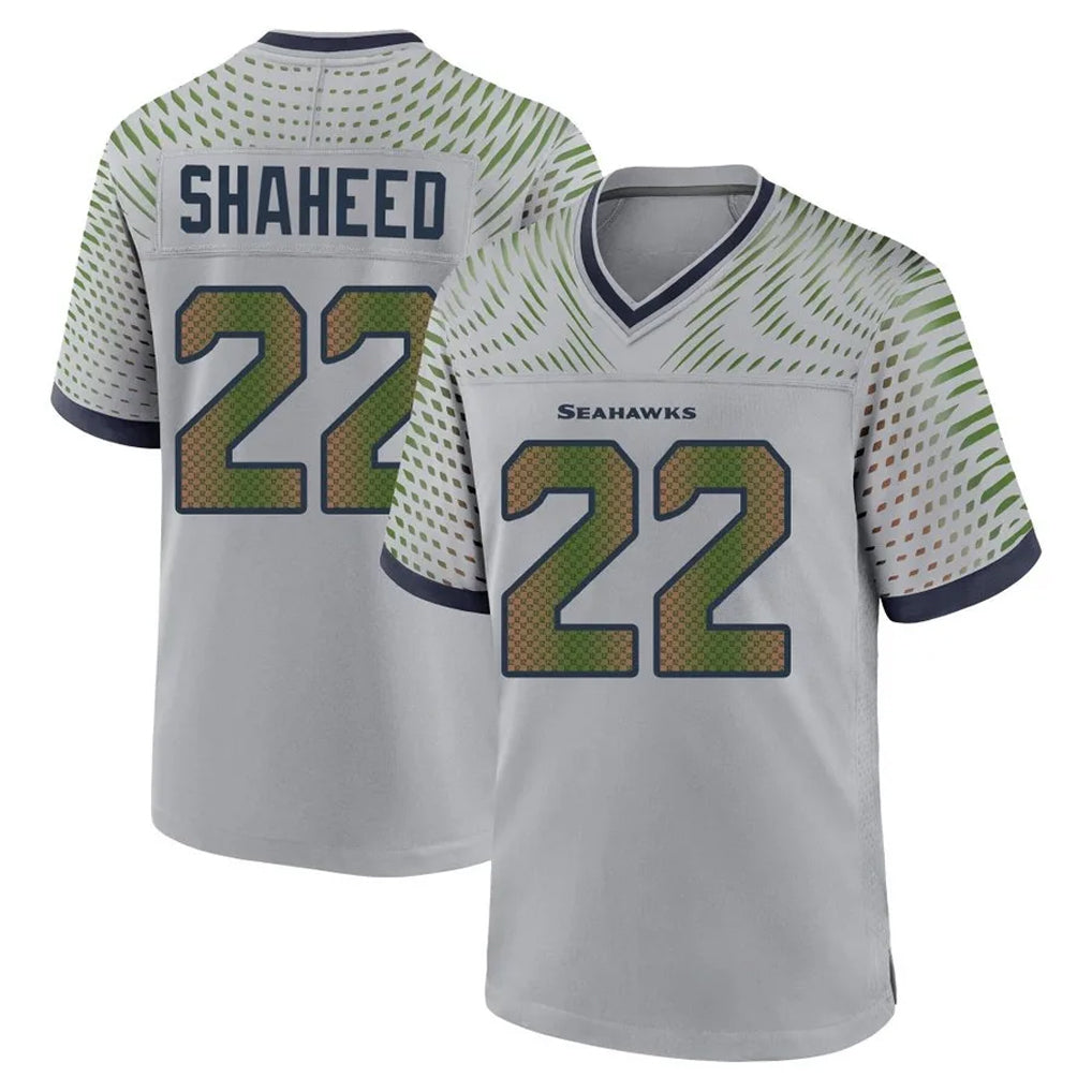 Friene S.Seahawks #22 Rashid Shaheed Player Grey 2025 Rivalries Collection Home Game Stitched Jerseys