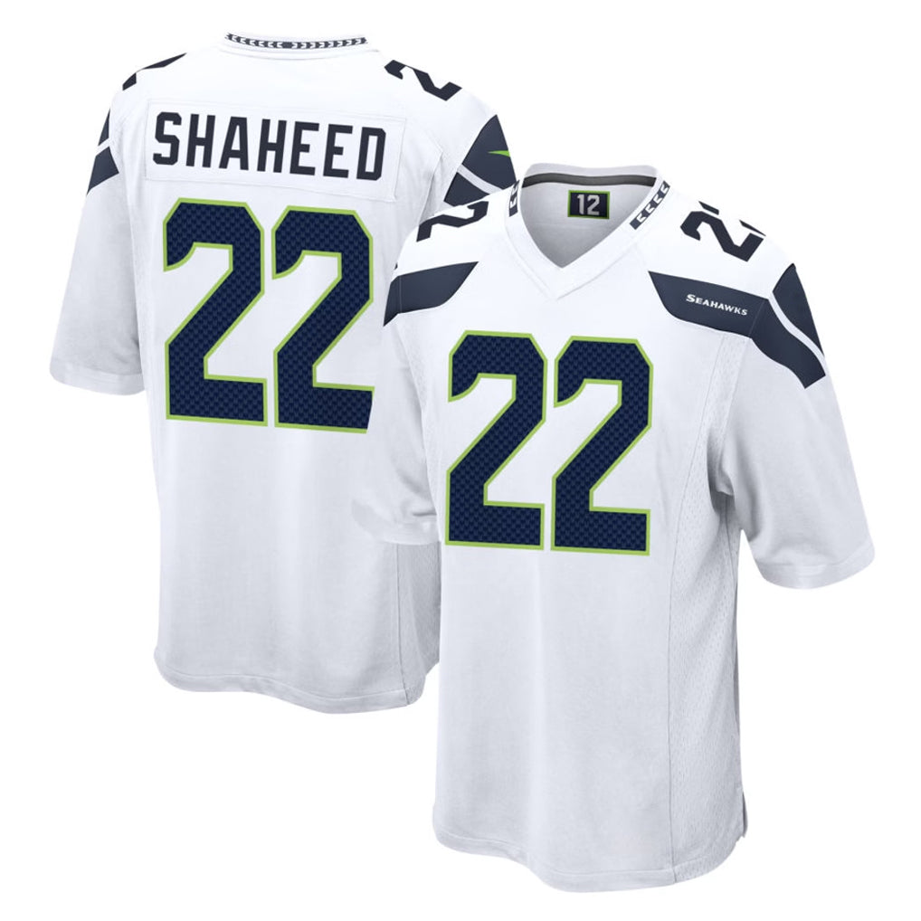 Friene S.Seahawks #22 Rashid Shaheed Player White Home Game Stitched Jerseys
