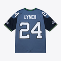 Friene S.Seahawks #24 Marshawn Lynch Mitchell & Ness Blue 2010 Legacy Throwback Replica Stitched Jerseys