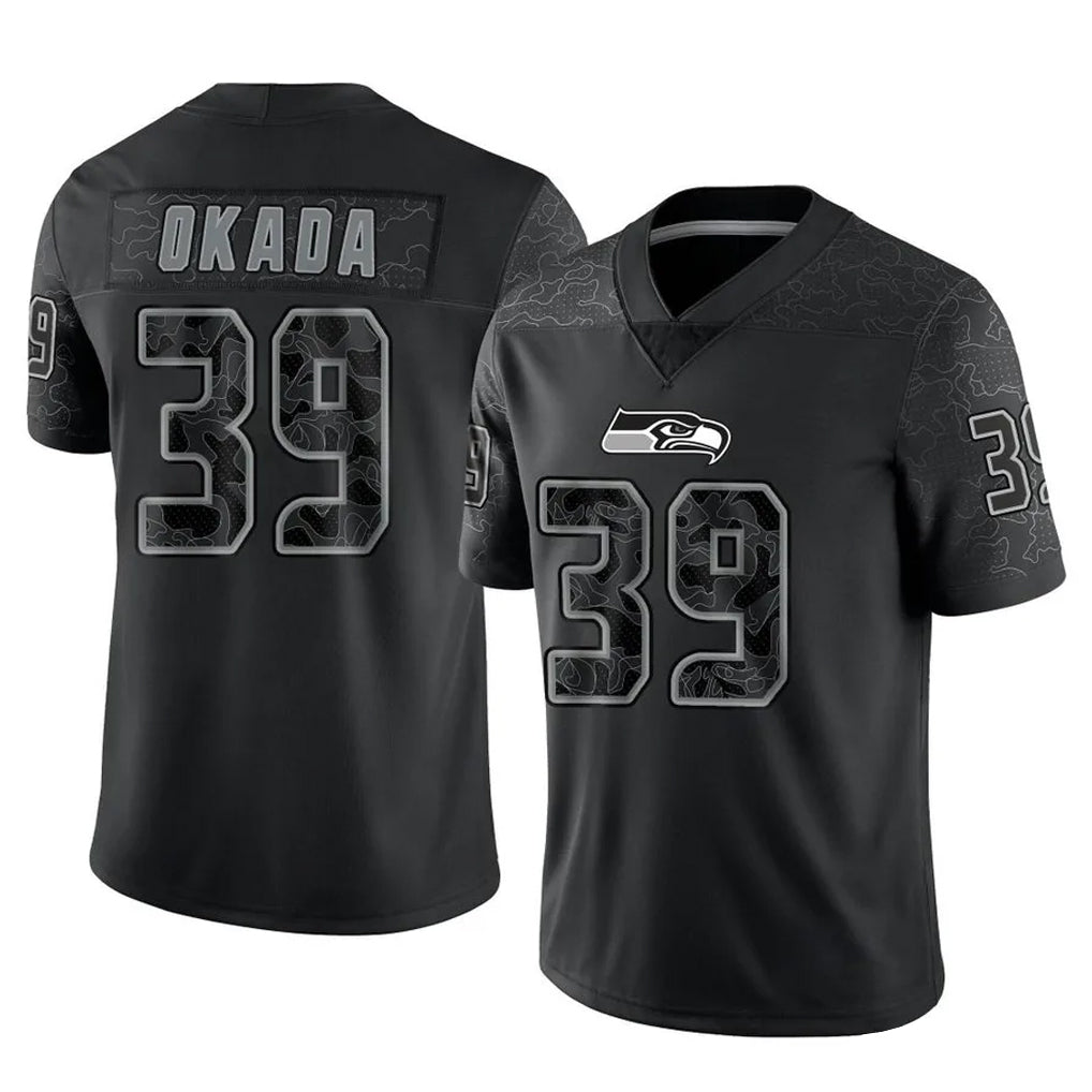 Friene S.Seahawks #39 Ty Okada Player Black Limited Reflective Home Game Stitched Jerseys