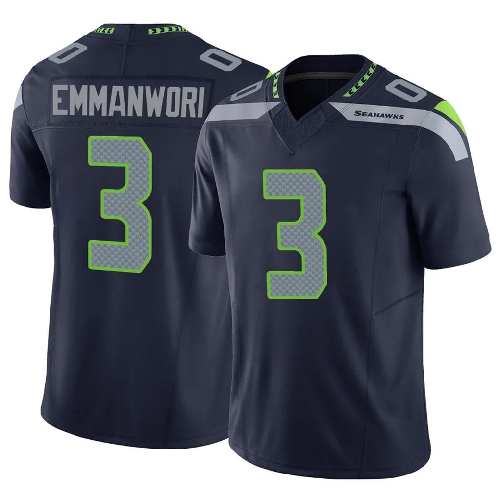 Friene S.Seahawks #3 Nick Emmanwori Player Navy Limited Vapor F.U.S.E. Home Game Stitched Jerseys
