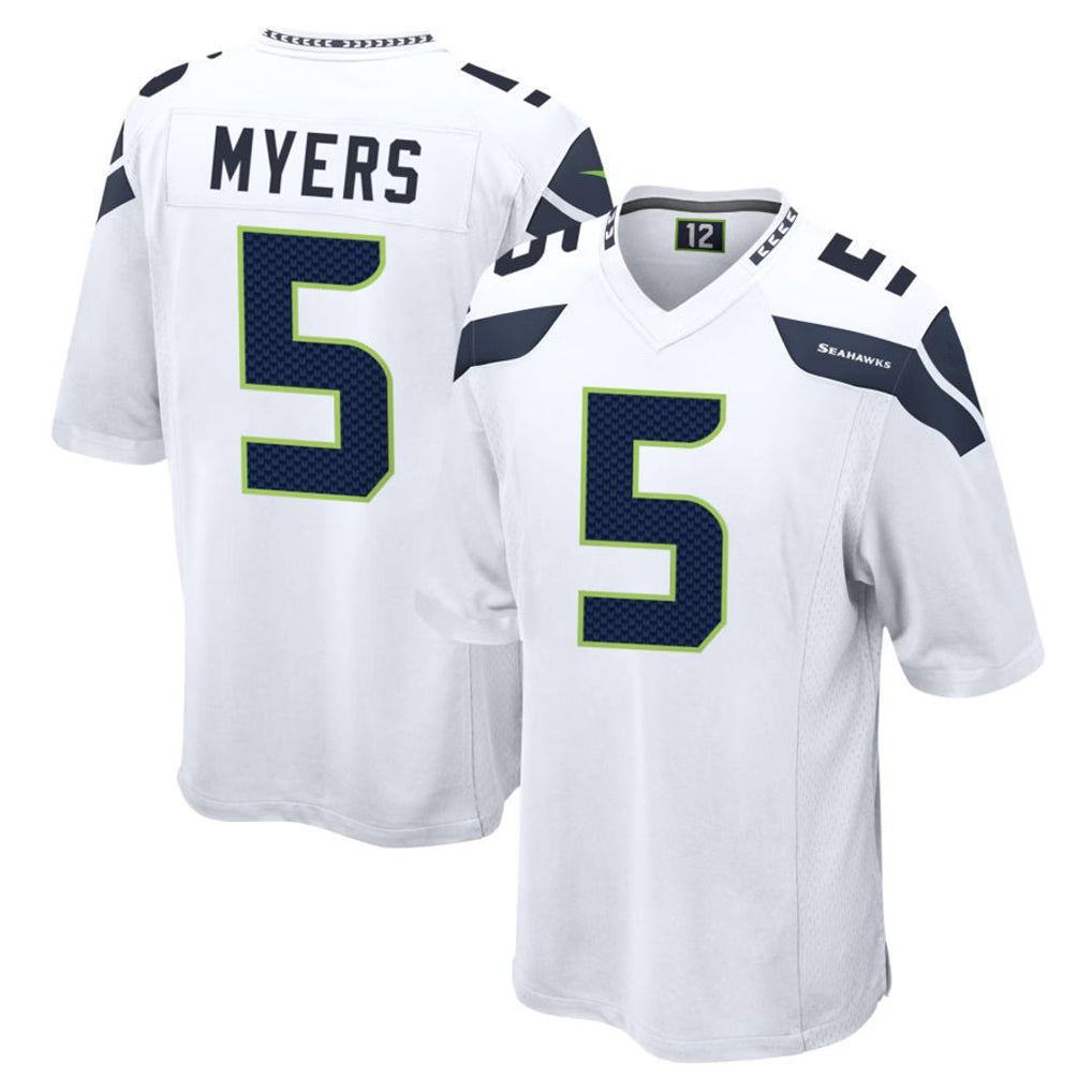Friene S.Seahawks #5 Jason Myers Player White Home Game Stitched Jerseys