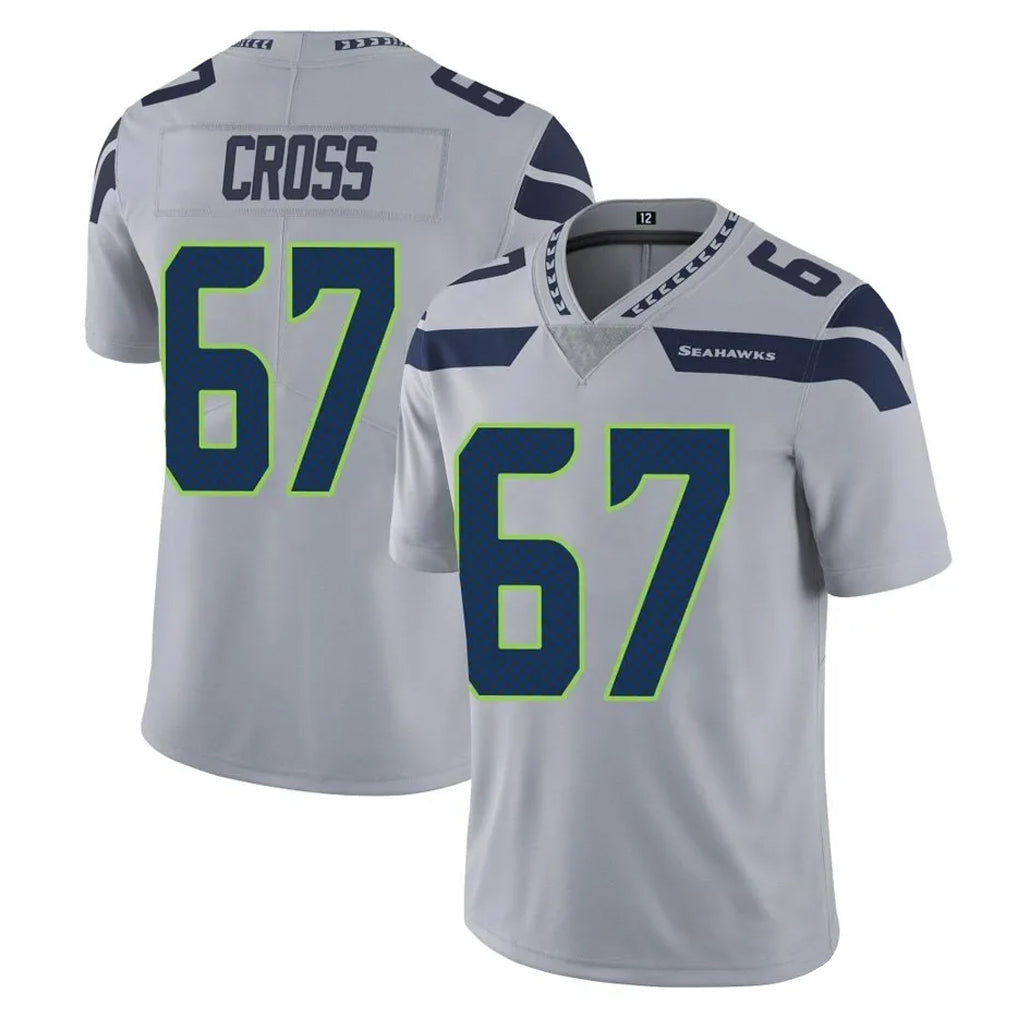 Friene S.Seahawks #67 Charles Cross Player Gray Limited Vapor Untouchable Home Game Stitched Jerseys