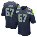 Friene S.Seahawks #67 Charles Cross Player Navy Home Game Stitched Jerseys