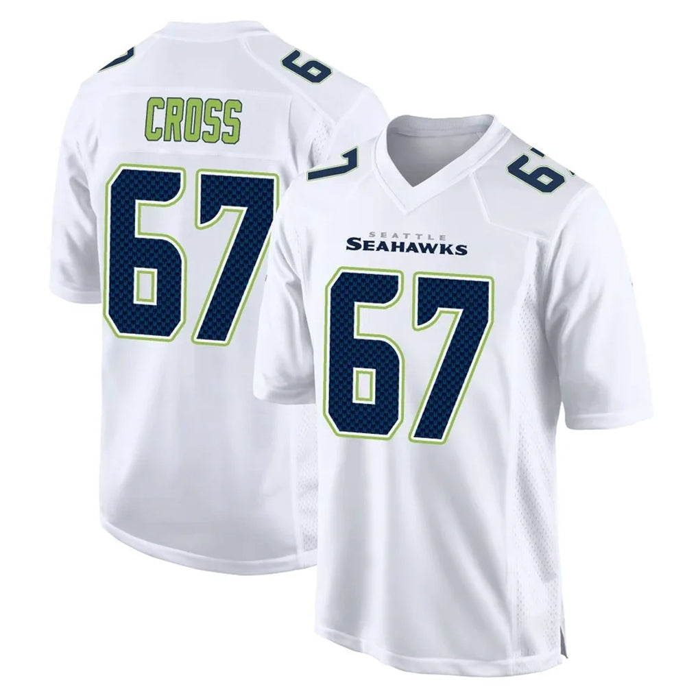 Friene S.Seahawks #67 Charles Cross Player White Tundra Fashion Home Game Stitched Jerseys