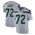 Friene S.Seahawks #72 Abraham Lucas Player Gray Limited Vapor Untouchable Home Game Stitched Jerseys