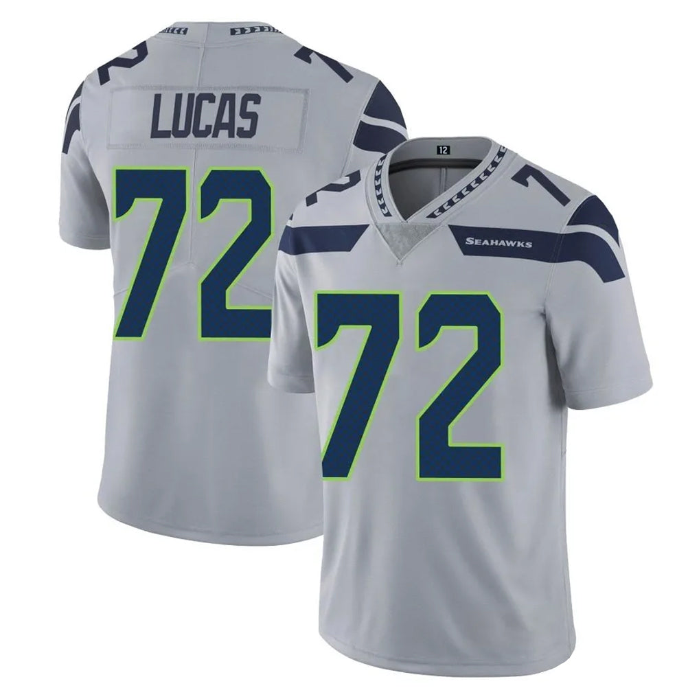 Friene S.Seahawks #72 Abraham Lucas Player Gray Limited Vapor Untouchable Home Game Stitched Jerseys