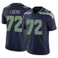 Friene S.Seahawks #72 Abraham Lucas Player Navy Limited Vapor F.U.S.E. Home Game Stitched Jerseys