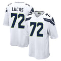 Friene S.Seahawks #72 Abraham Lucas Player White Home Game Stitched Jerseys