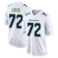 Friene S.Seahawks #72 Abraham Lucas Player White Tundra Fashion Home Game Stitched Jerseys