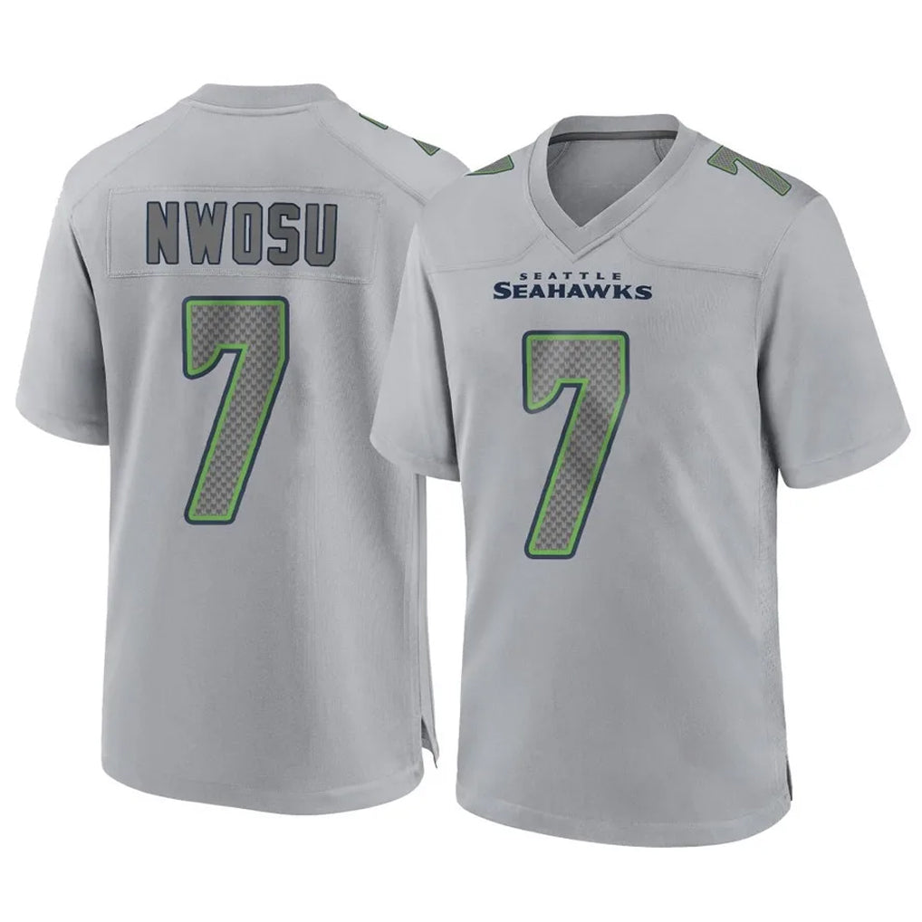 Friene S.Seahawks #7 Uchenna Nwosu Player Gray Atmosphere Fashion Home Game Stitched Jerseys