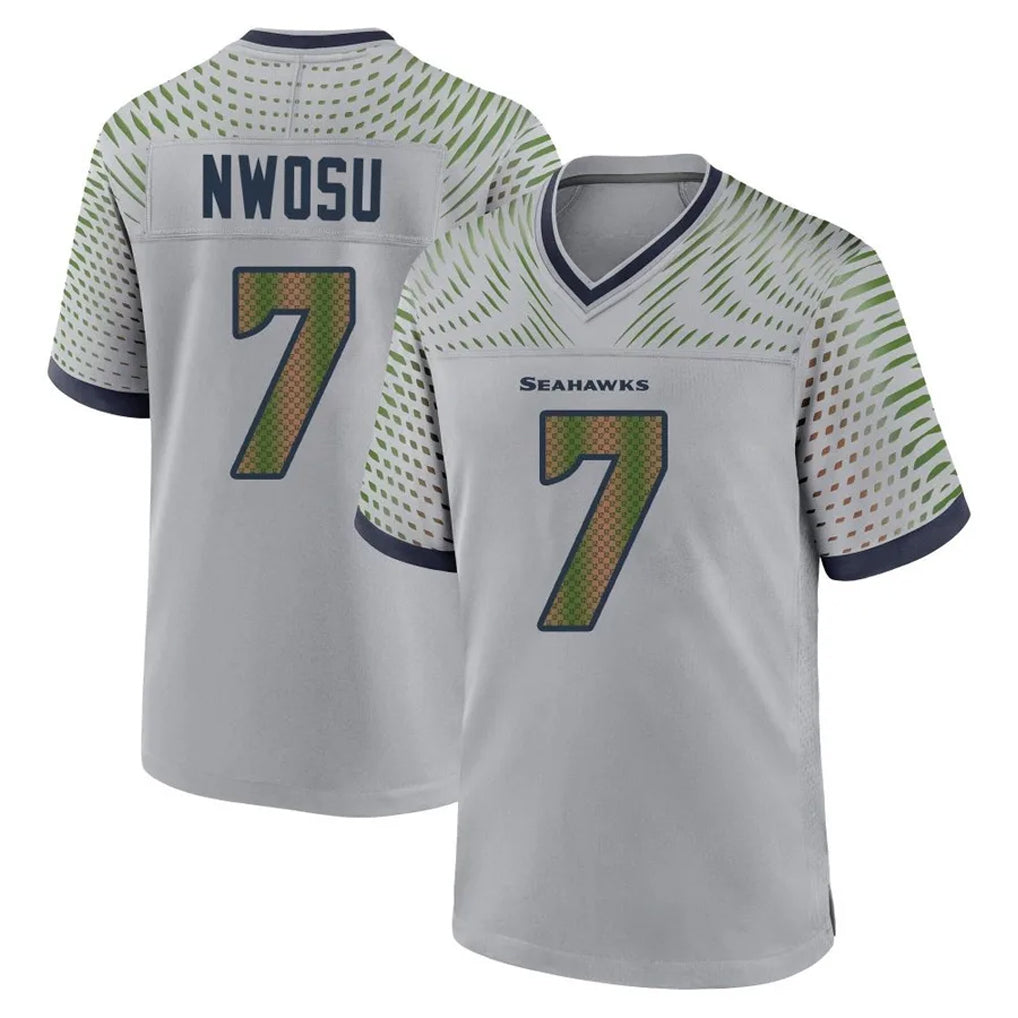 Friene S.Seahawks #7 Uchenna Nwosu Player Grey 2025 Rivalries Collection Home Game Stitched Jerseys