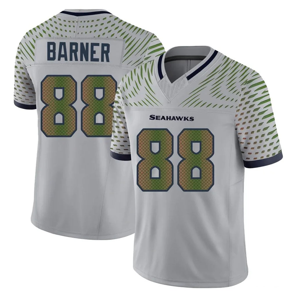 Friene S.Seahawks #88 AJ Barner Player Grey Limited 2025 Rivalries Collection Home Game Stitched Jerseys