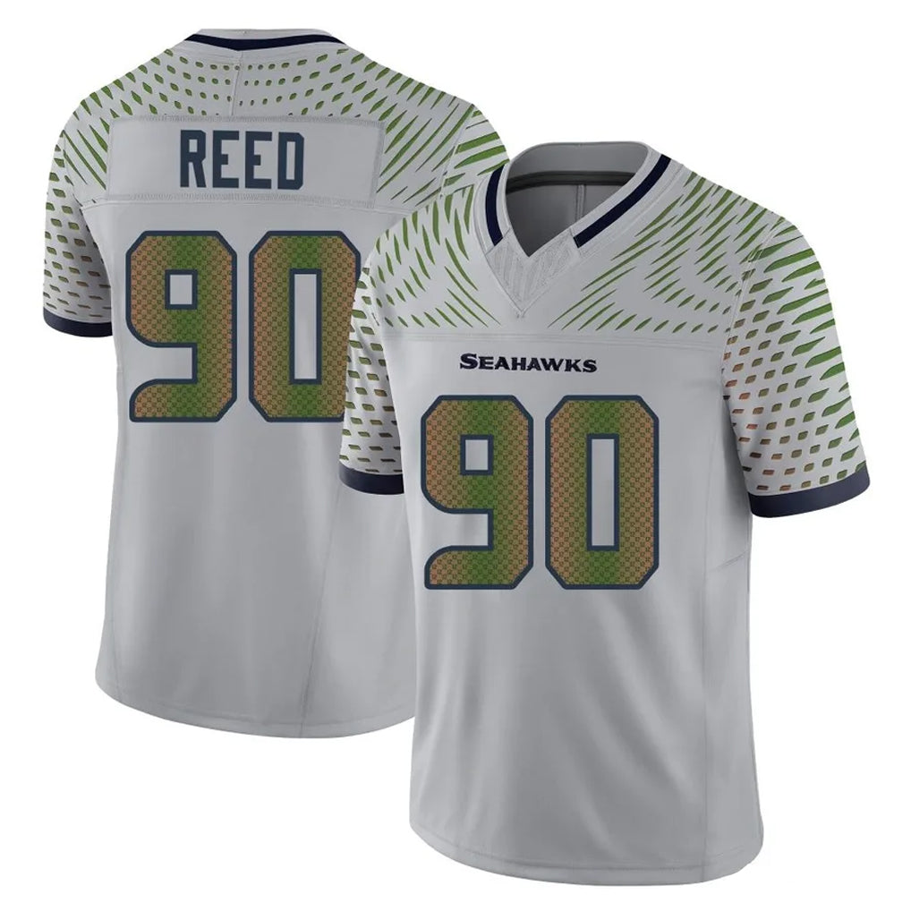Friene S.Seahawks #90 Jarran Reed Player Grey Limited 2025 Rivalries Collection Home Game Stitched Jerseys