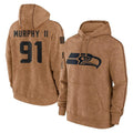 Friene S.Seahawks #91 Byron Murphy II Player Brown Limited Salute to Service Pullover Hoodies Game Stitched Jerseys