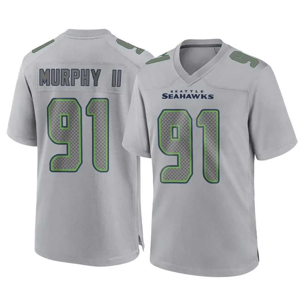 Friene S.Seahawks #91 Byron Murphy II Player Gray Atmosphere Fashion Home Game Stitched Jerseys