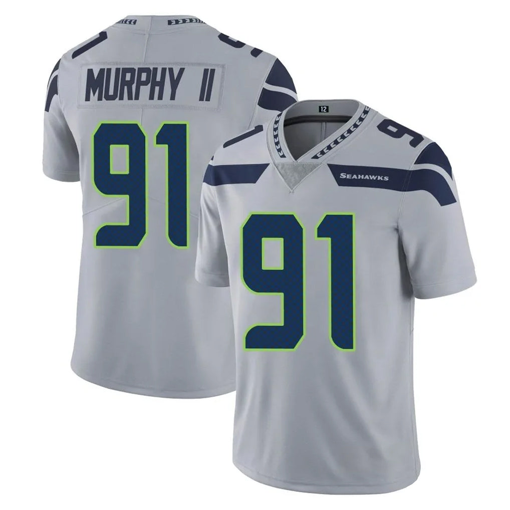 Friene S.Seahawks #91 Byron Murphy II Player Gray Limited Vapor Untouchable Home Game Stitched Jerseys