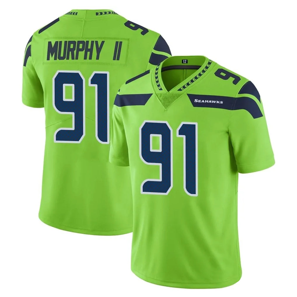 Friene S.Seahawks #91 Byron Murphy II Player Green Limited Color Rush Home Game Stitched Jerseys