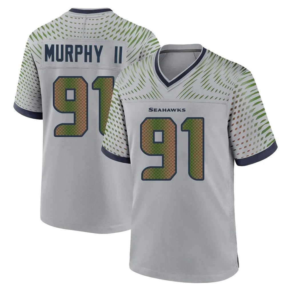 Friene S.Seahawks #91 Byron Murphy II Player Grey 2025 Rivalries Collection Home Game Stitched Jerseys