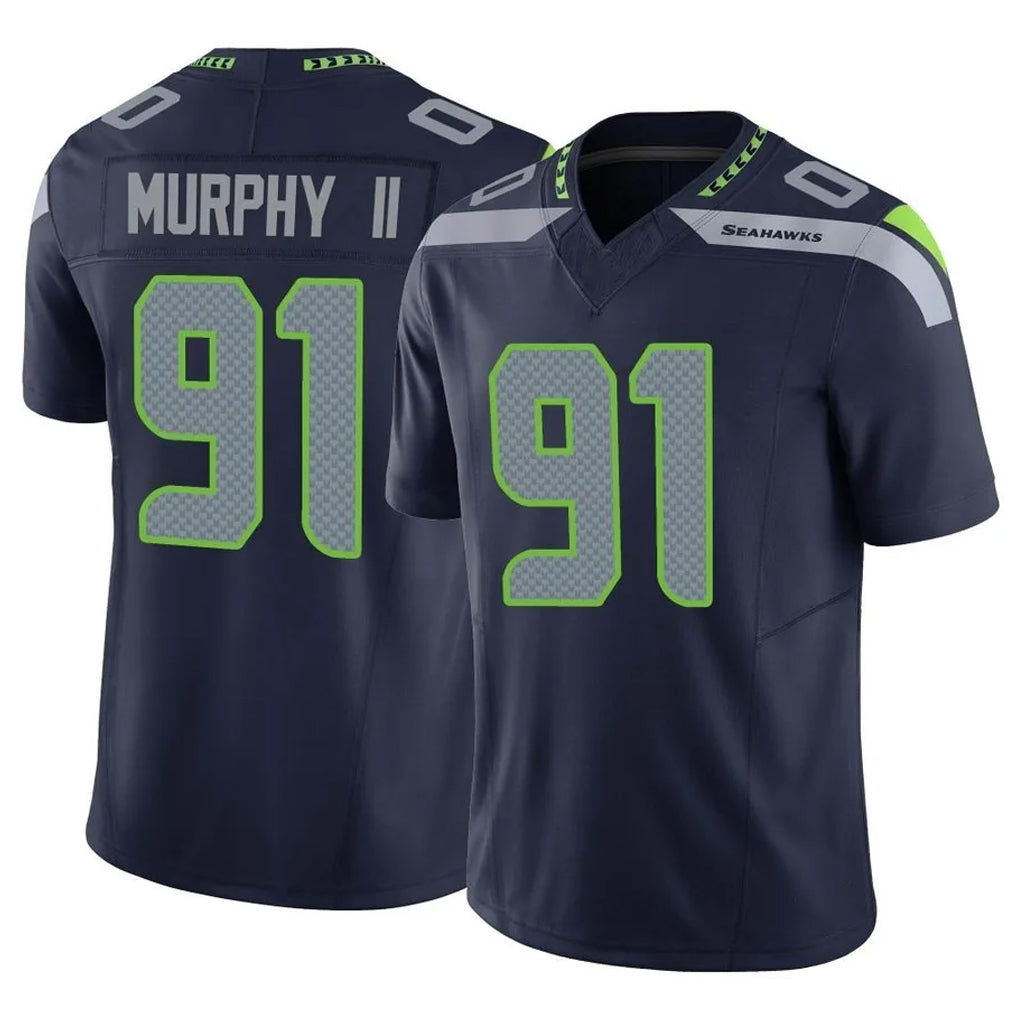 Friene S.Seahawks #91 Byron Murphy II Player Navy Limited Vapor F.U.S.E. Home Game Stitched Jerseys
