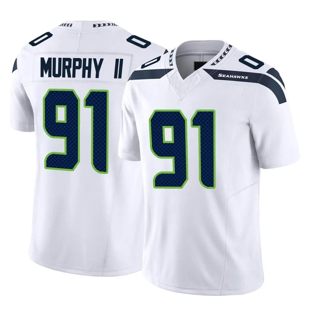 Friene S.Seahawks #91 Byron Murphy II Player White Limited Vapor F.U.S.E. Home Game Stitched Jerseys