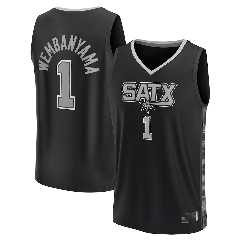 Friene SA.Spurs #1 Victor Wembanyama Black Fast Break Player Stitched Jerseys- Statement Edition