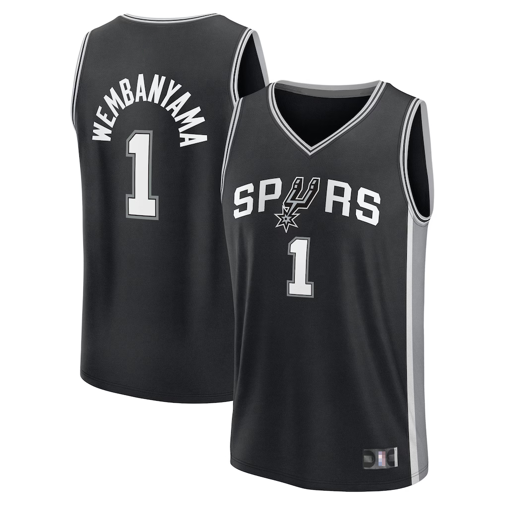 Friene SA.Spurs #1 Victor Wembanyama Black Swingman Stitched Jerseys- Icon Edition