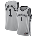 Friene SA.Spurs #1 Victor Wembanyama Silver Swingman Stitched Jerseys- Statement Edition
