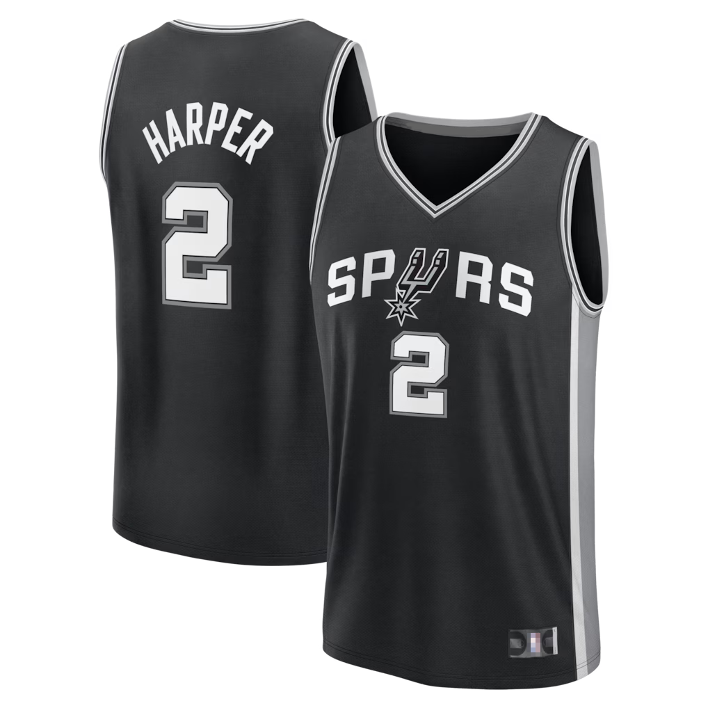 Friene SA.Spurs #2 Dylan Harper Black Fast Break Stitched Jerseys- Icon Edition