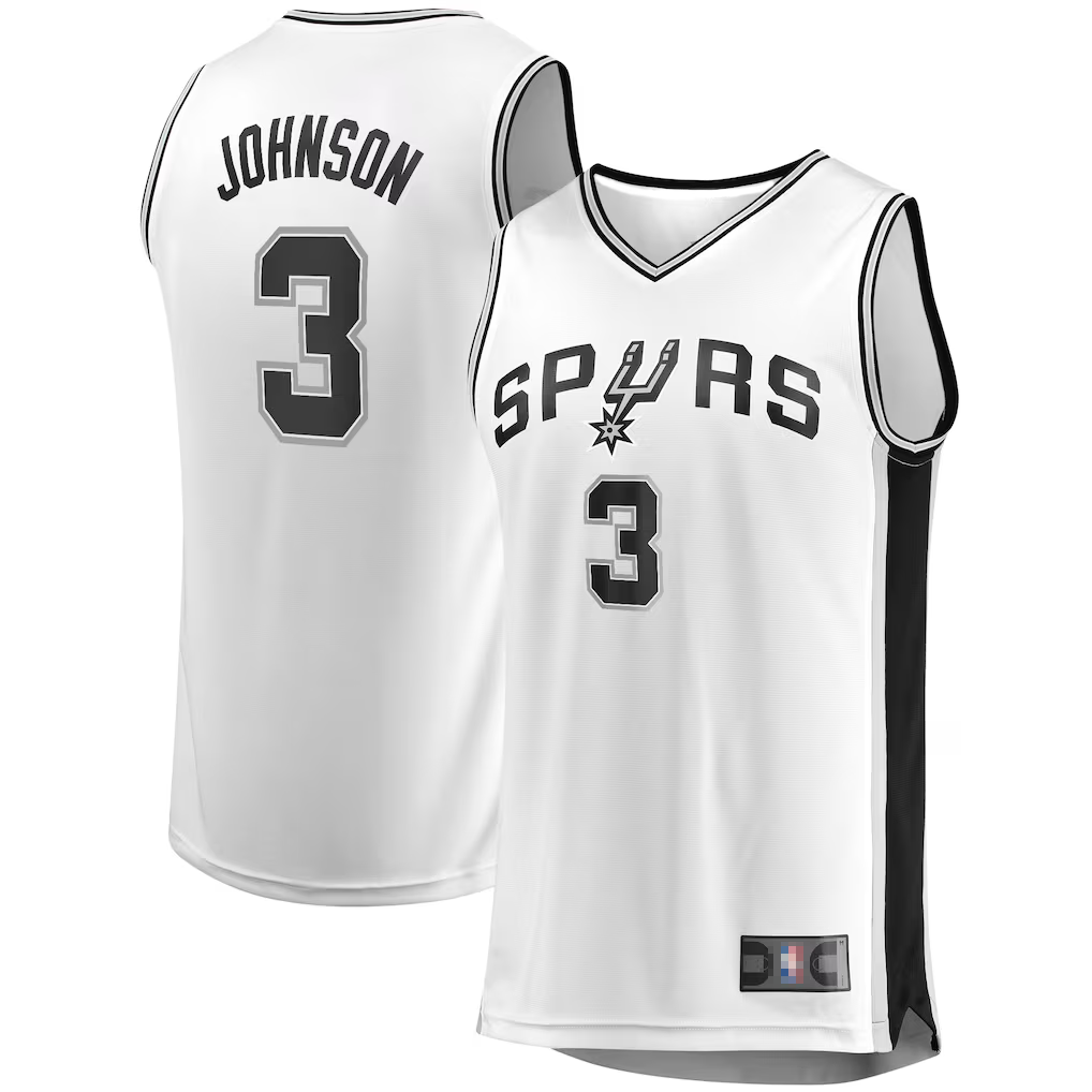 Friene SA.Spurs #3 Keldon Johnson White Fast Break Association Stitched Jerseys
