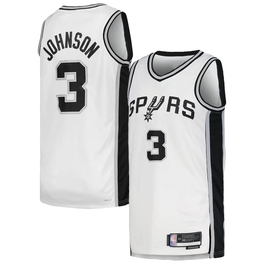 Friene SA.Spurs #3 Keldon Johnson White Swingman Stitched Jerseys- Association Edition