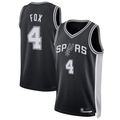 Friene SA.Spurs #4 De'Aaron Fox Black Swingman Player Stitched Jerseys- Icon Edition