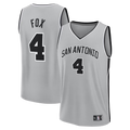 Friene SA.Spurs #4 De'Aaron Fox Silver Fast Break Stitched Jerseys - Statement Edition