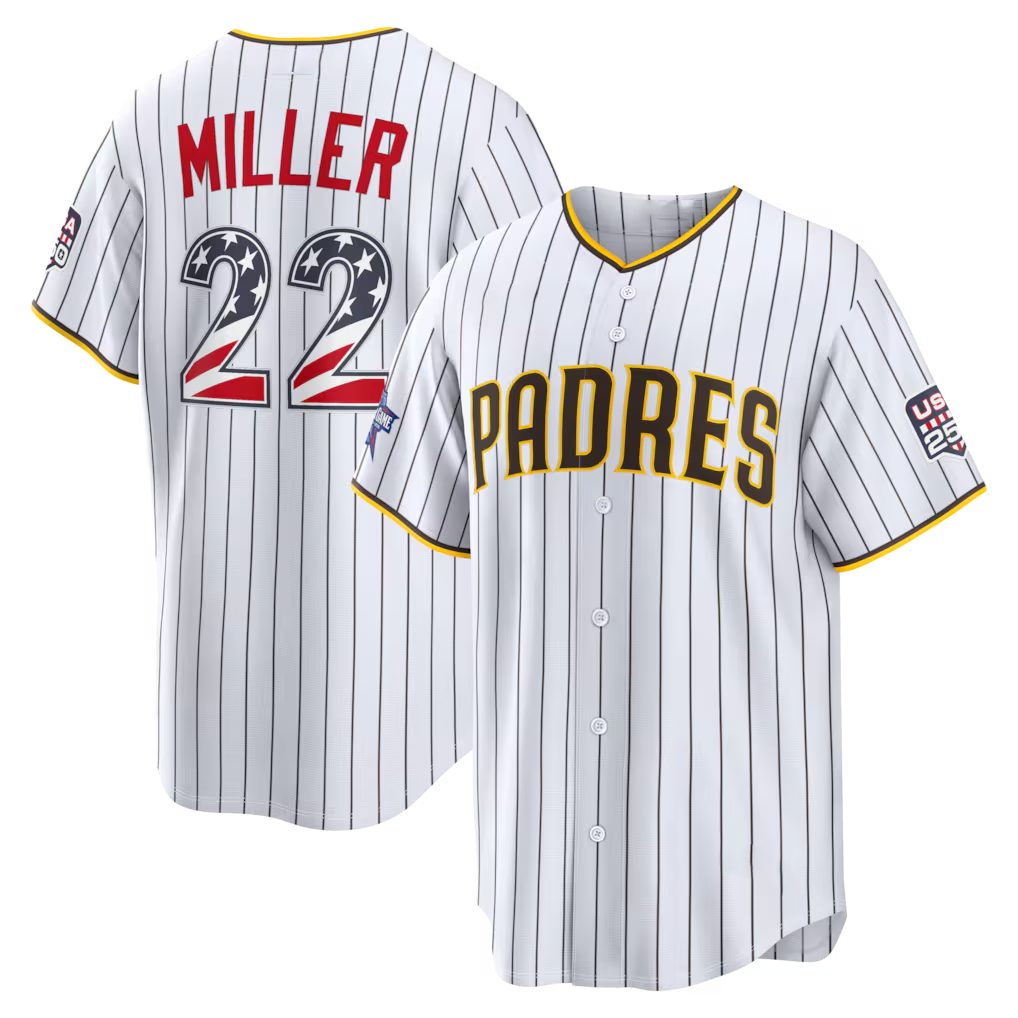 Friene S.Diego Padres #22 Mason Miller White 2026 All-Star Edition Stars & Stripes Stadium Jerseys