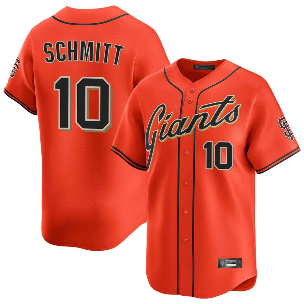 Friene SF.Giants #10 Casey Schmitt Player Orange Home Limited Stitched Jerseys
