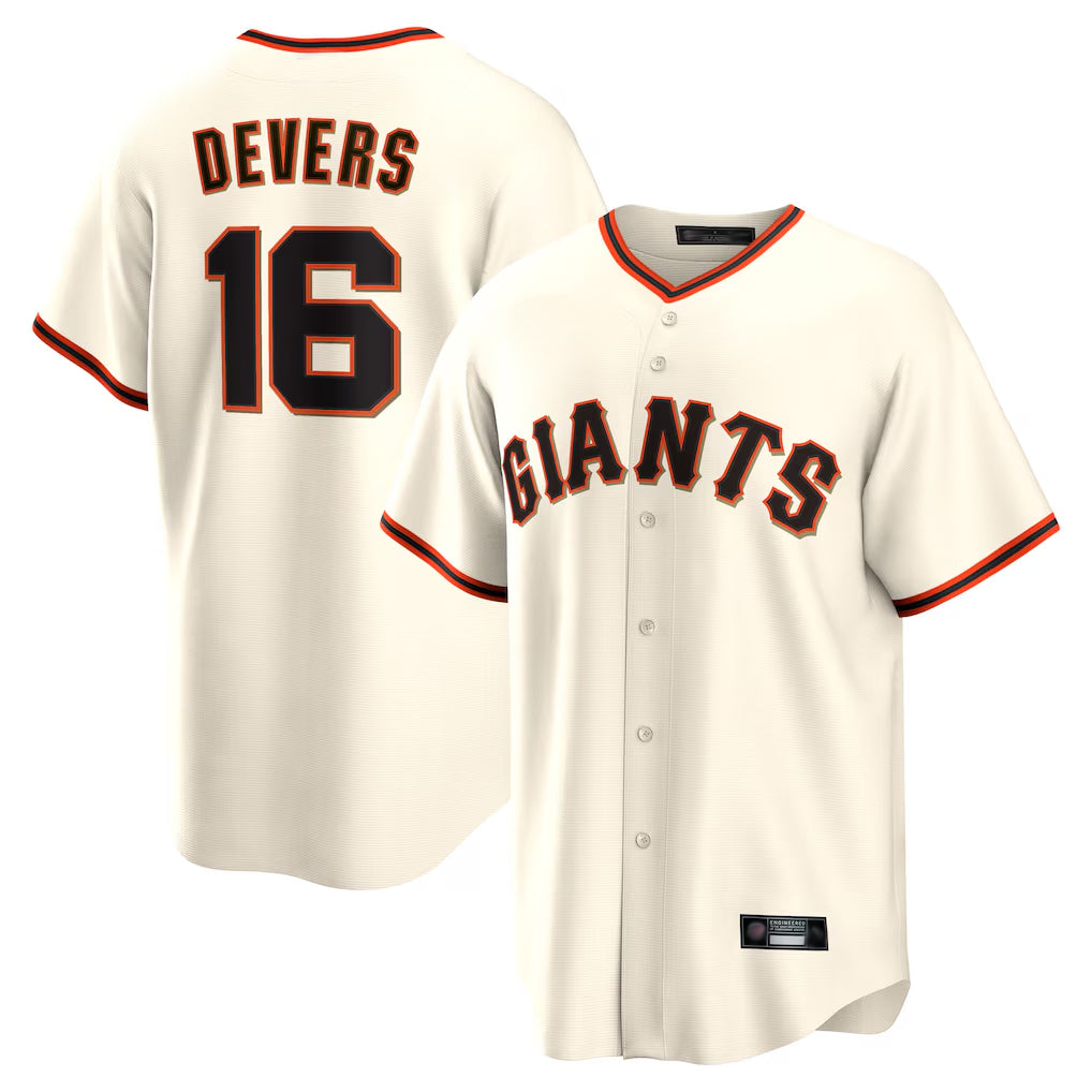 Friene SF.Giants #16 Rafael Devers Player Cream Home Game Stitched Jerseys