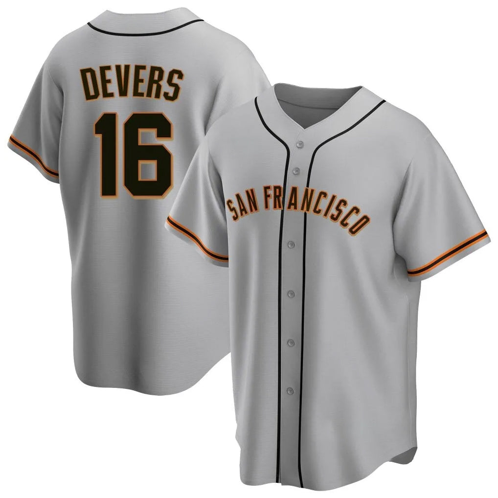 Friene SF.Giants #16 Rafael Devers Player Gray Home Game Stitched Jerseys