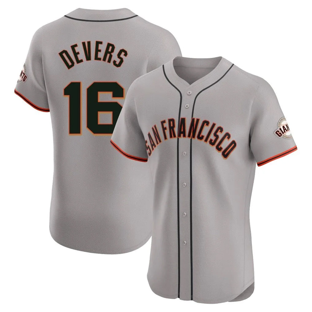 Friene SF.Giants #16 Rafael Devers Player Gray Home Limited Elite Stitched Jerseys