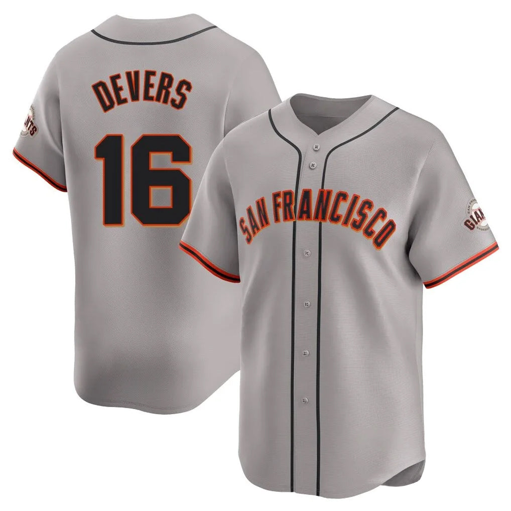 Friene SF.Giants #16 Rafael Devers Player Gray Home Limited Stitched Jerseys