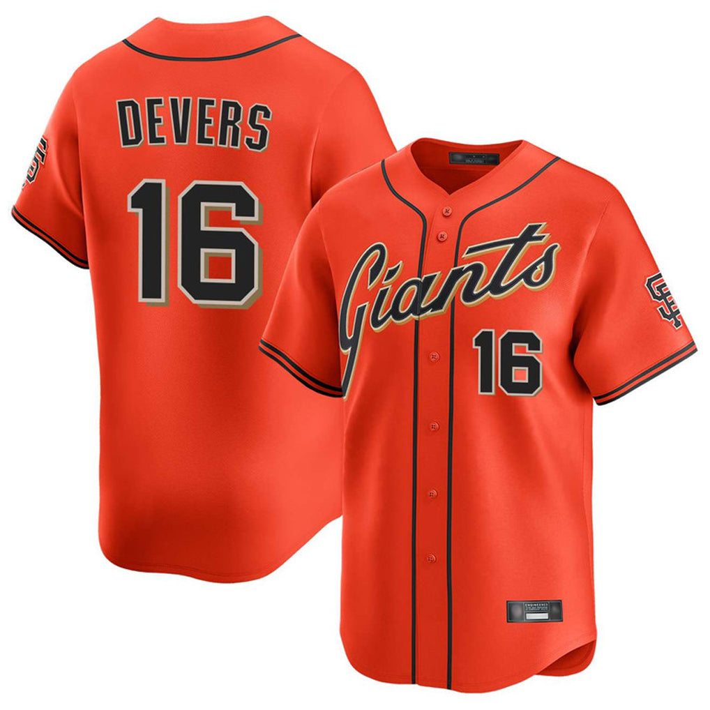 Friene SF.Giants #16 Rafael Devers Player Orange Home Limited Stitched Jerseys