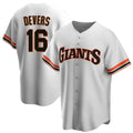 Friene SF.Giants #16 Rafael Devers Player White Throwback Cooperstown Collection Home Game Stitched Jerseys