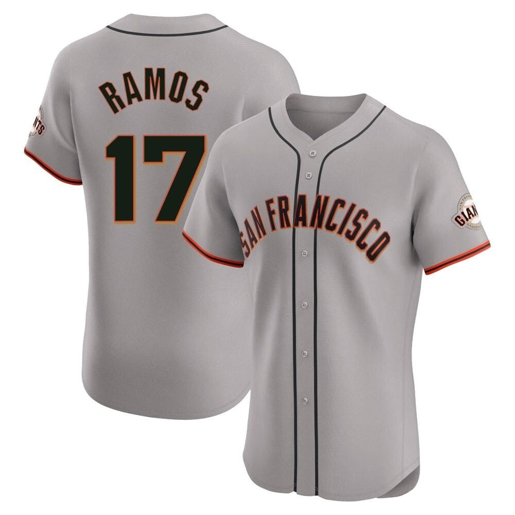 Friene SF.Giants #17 Heliot Ramos Player Gray Home Limited Elite Stitched Jerseys