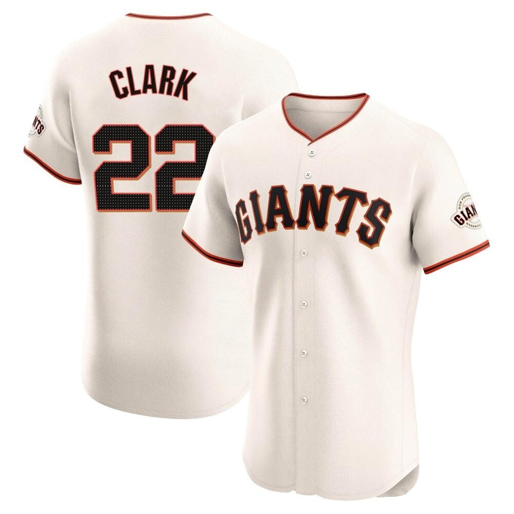 Friene SF.Giants #22 Will Clark Player Cream Home Limited Elite Stitched Jerseys