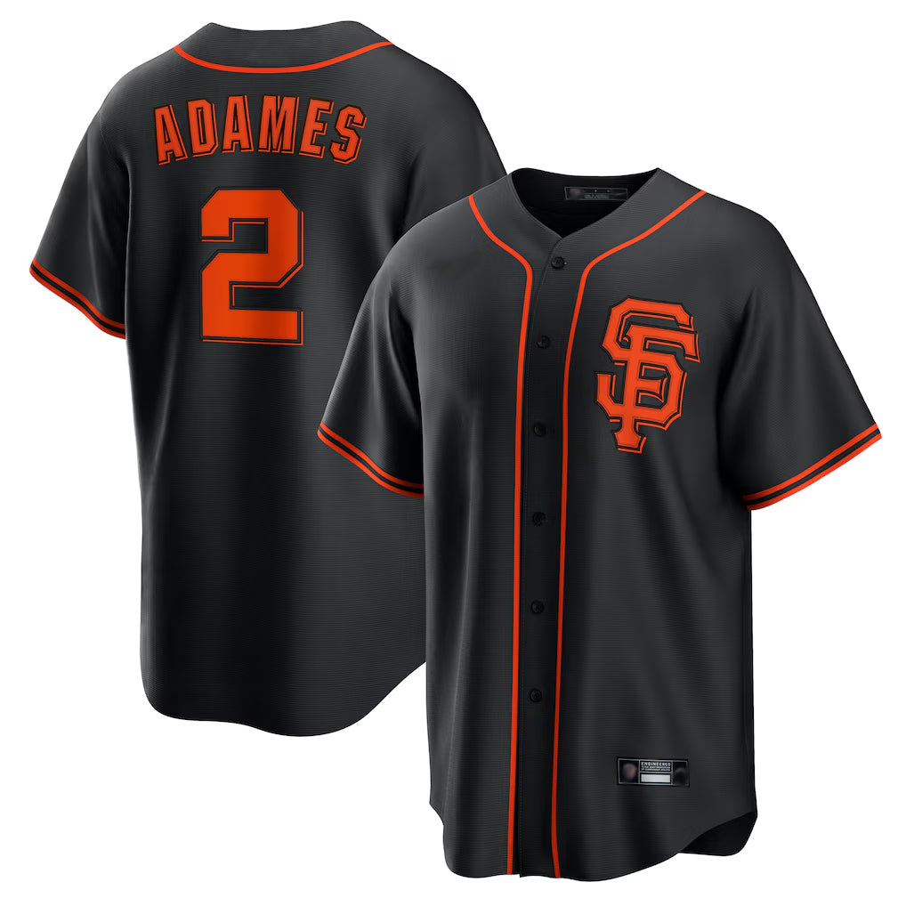 Friene SF.Giants #2 Willy Adames Player  Black 2026 Home Game Stitched Jerseys