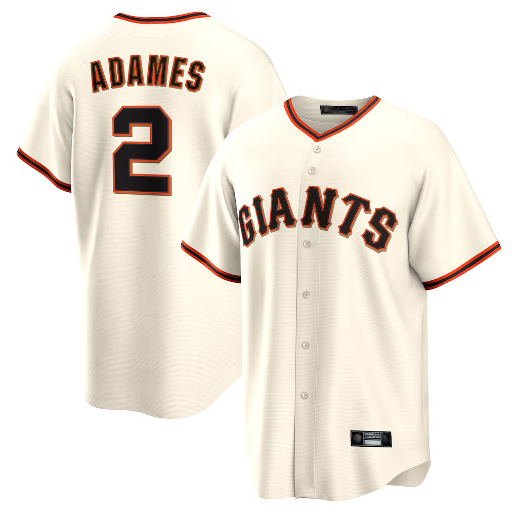 Friene SF.Giants #2 Willy Adames Player Cream Home Game Stitched Jerseys