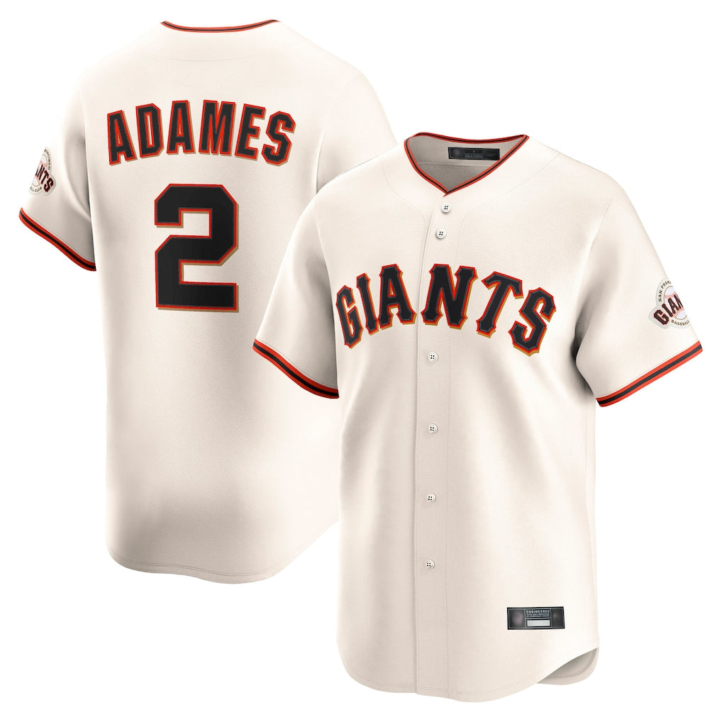 Friene SF.Giants #2 Willy Adames Player Cream Home Limited Stitched Jerseys