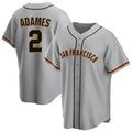 Friene SF.Giants #2 Willy Adames Player Gray Home Game Stitched Jerseys